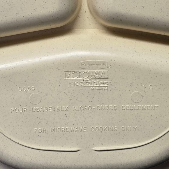 Vintage Rubbermaid Microwave Heatables Cookware Divided Plate Microwavable Dish - Picture 4 of 7